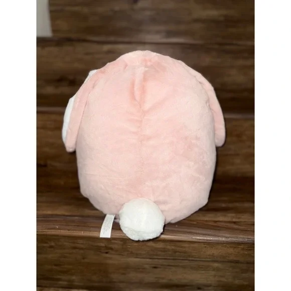 New Pottery Barn Kids Huggable 13" Squish Plush Bunny Pale Pink White Soft Gift - Picture 4 of 6